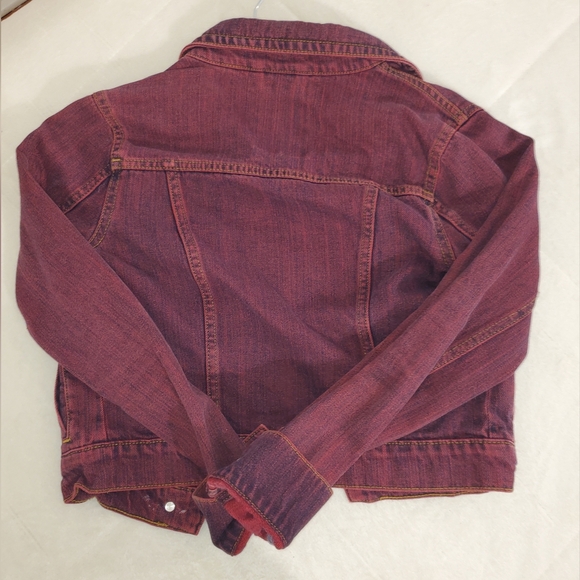 Aeropostale Burgundy Denim Jacket Pretty Little Liars Collection - Picture 4 of 4